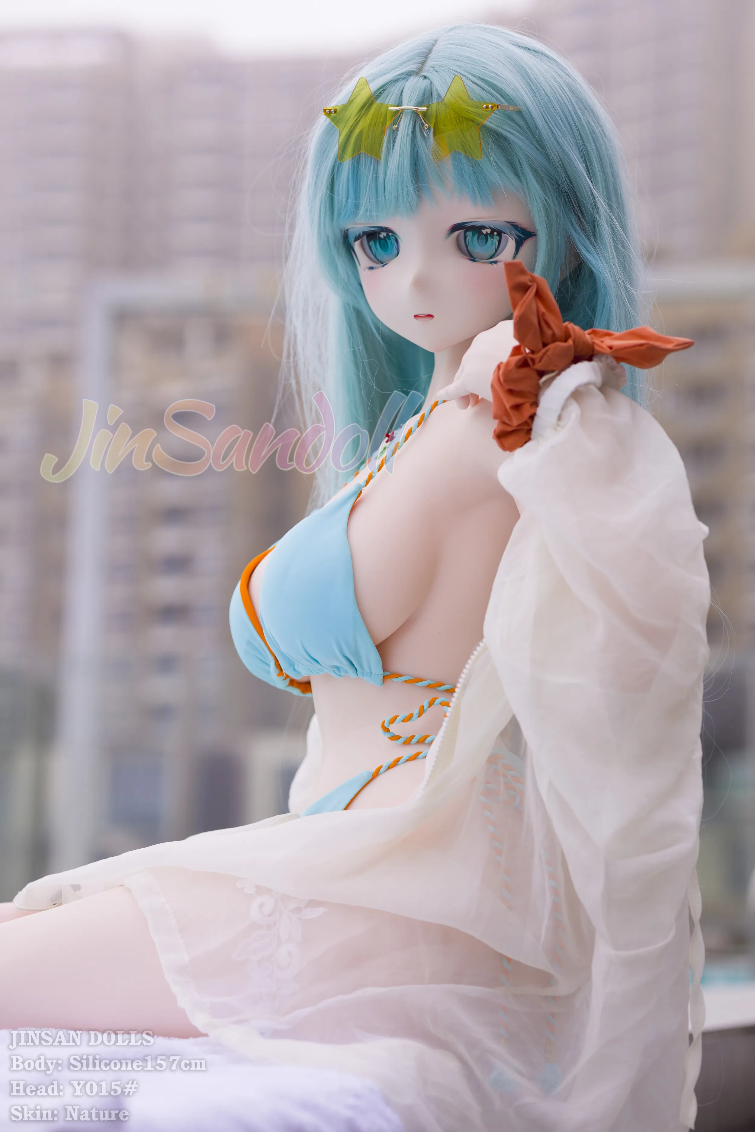 157cm (5ft2) E-Cup Patung Cinta Anime Hidup Silikon Patung Seks Kepala #Y015